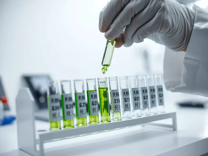 研发人员正在进行植物提取物样品测试
